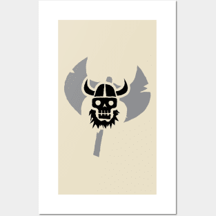 Just a Viking Skull Black Posters and Art